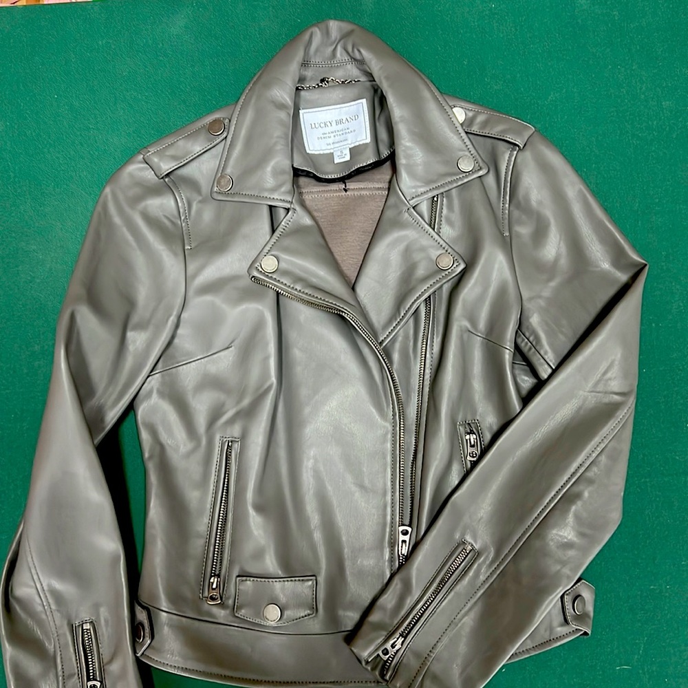 Grey leather jacket
